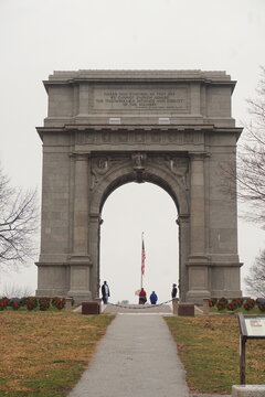 Valley Forge Arch On Overcast Winter Day