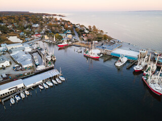 Sunset over the Town Harbor in Oriental, North Carolina