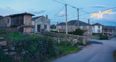 Fototapeta na wymiar Adorno navideño en Rueta, Cervo, Lugo, Galicia.