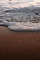 Fototapeta na wymiar detalle espuma de mar en la orilla