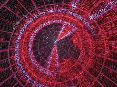 Led lights inside a Christmas tree 