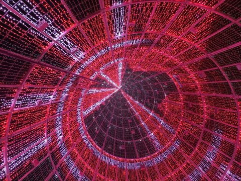 led lights inside a christmas tree