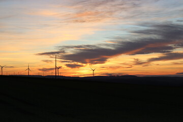 Abendstimmung im Hunsrück. Abendrot. Sonnenuntergang.
