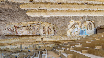 Mural at Virgin Mary and St. Simon the Tanner Cathedral, Saint Samaan The Tanner Monastery, Cairo, Egypt © Khaled El-Adawi