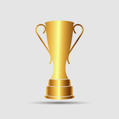Plain white gradient luxury trophy vector isolated Trophy image for success, victory, app, icon, infographic, logotype design