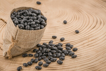 Food background of healthy dried black bean
