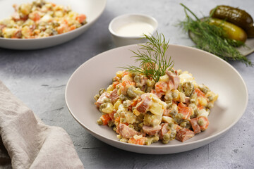 traditional east european dish for New Year's Eve - salad 