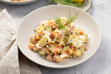 Fototapeta na wymiar traditional east european dish for New Year's Eve - salad 