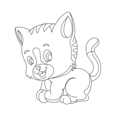 Kitty Cat outline coloring page for kids