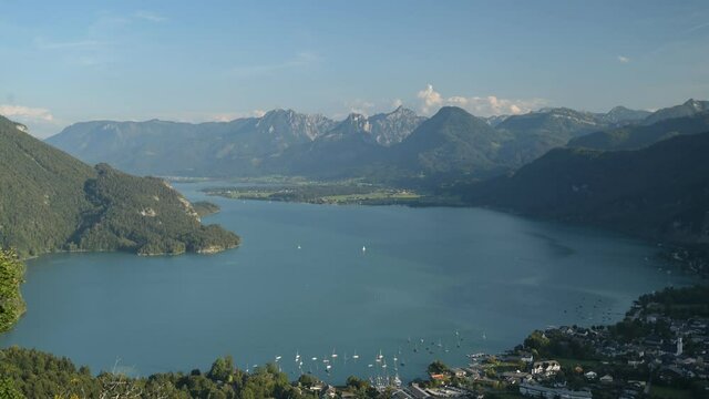 Time lapse from Wolfgangsee in the Salzkammergut, Austria