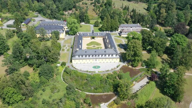 Kozel - Classicist hunting castle built in the late 18th century near Pilsen. Kozel is the most visited historic areas in western Bohemia, Stahlavy, Czech Republic