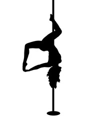 silhouette pole dance exotic , woman sport 