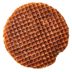  Single delicious waffle isolated over white background