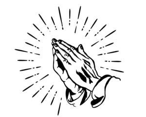 Praying Hands illustration symbol religion