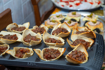 mix of Italian appetizers for New Year's Eve dinner
