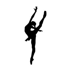 Silhouette ballet dance ballerina , illustration icon © Vieriu