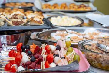mix of Italian appetizers for New Year's Eve dinner