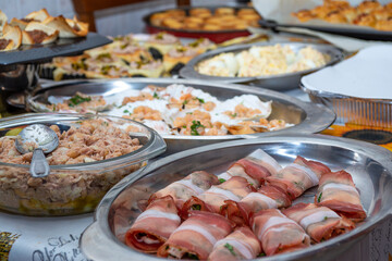 mix of Italian appetizers for New Year's Eve dinner