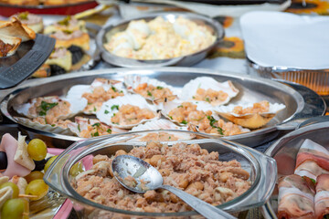 mix of Italian appetizers for New Year's Eve dinner
