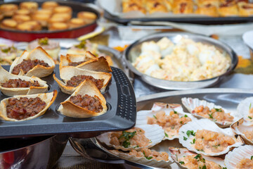 mix of Italian appetizers for New Year's Eve dinner