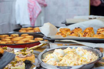 mix of Italian appetizers for New Year's Eve dinner