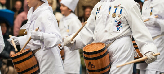 The Day of San Sebastian, Spain, 20 January celebrated with the parade of costumes of Napoleonic...