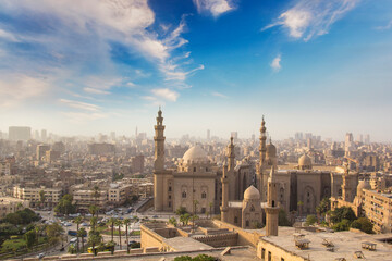 Obraz premium Nice view of the Mosque-Madrasa of Sultan Hassan in Cairo, Egypt