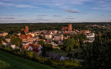 View towards Golub-Dobrzyn - teutonic medieval town in northern Poland