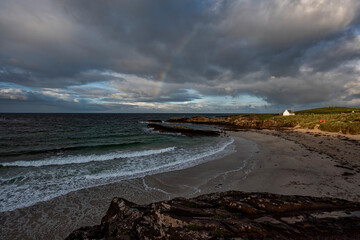 Clachtoll beach in Scotland in Assynt district near Lochinver