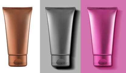 3d render cosmetics tubes mockup