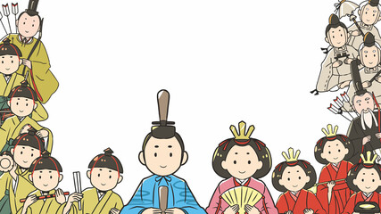 雛人形　青いお内裏様　全部　フレーム