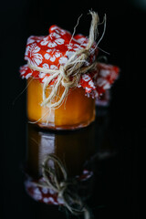 exotic mango jam on a dark background