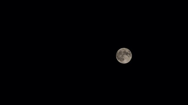 Full moon on black background and copy space