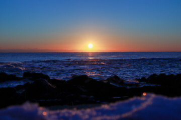 sunset over the sea