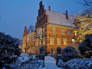 Bergedorfer Schloss im Schnee, Winter, Weihnachten