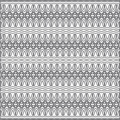 Vector ethnic pattern with symmetrical elements . Repeating geometric tiles from striped elements.Monochrome texture.Black and white pattern for wallpapers and backgrounds.
