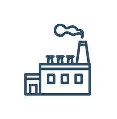 Smart factory icon in line style. Editable stroke.