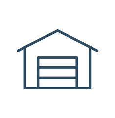 Black line Garage icon isolated on white background. Editable icon colorful. Vector Illustration