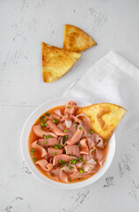 Yen Ta Fo pink noodle soup