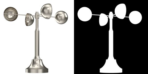 3D rendering illustration of a decorative anemometer - obrazy, fototapety, plakaty