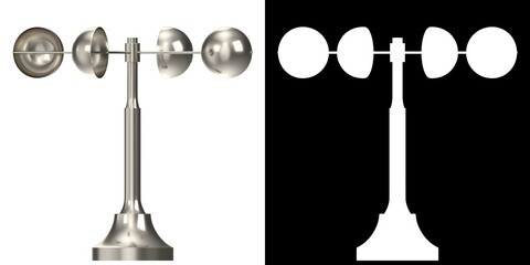 3D rendering illustration of a decorative anemometer - obrazy, fototapety, plakaty
