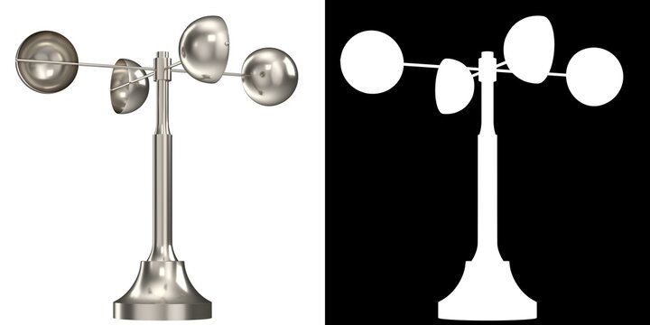 3D rendering illustration of a decorative anemometer
