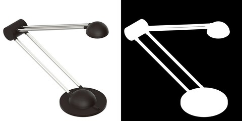 3D rendering illustration of a desk lamp