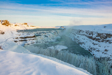 Gullfoss Waterfall in the Hvita river canyon in SouthWest Iceland