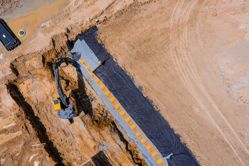 Processing bild eco-friendly underground stormwater drainage underground system preparation for...