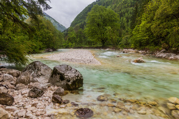 Soca river near Bovec village, Slovenia