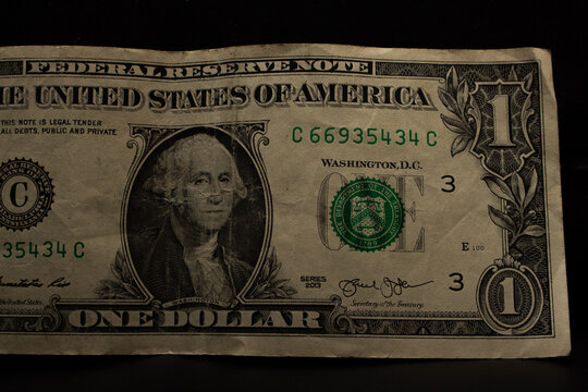 USD, one dollar bill.