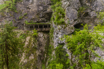 Road above Tolmin Gorges (Tolminska Korita), Slovenia