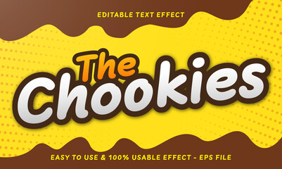 editable the cookies text effect usable for product or company logo