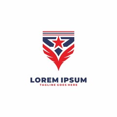 Fototapeta premium American patriot logo icon design template.